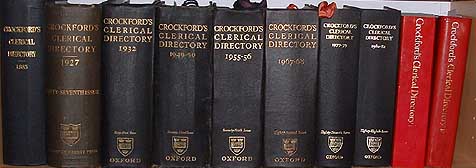 Go to: Crockford's Clerical Directory for 1865, 1927, 1930, 1932, 1950, 1955, 1957,1961, 1968, 1975, 1979, 1982 